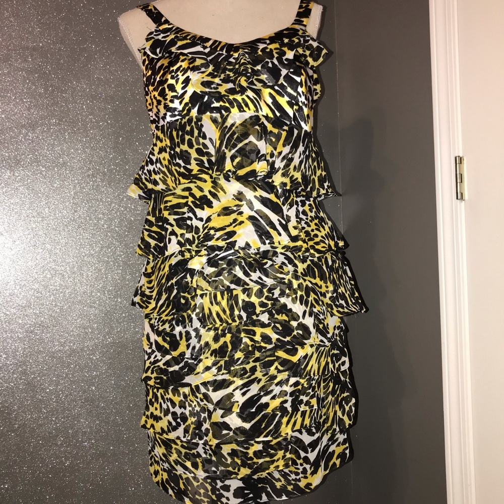 2 piece cache ruffle top and skirt